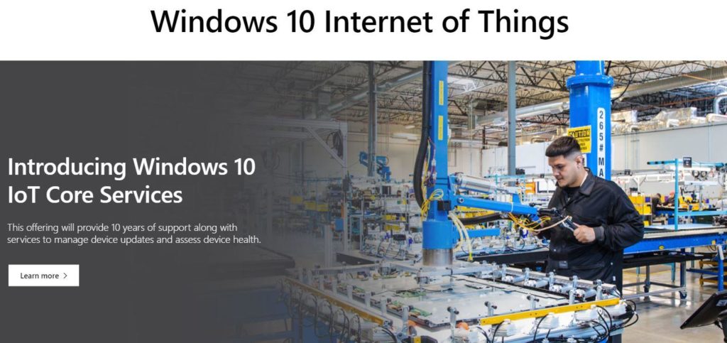 Windows 10 IoT in Industrial Environement