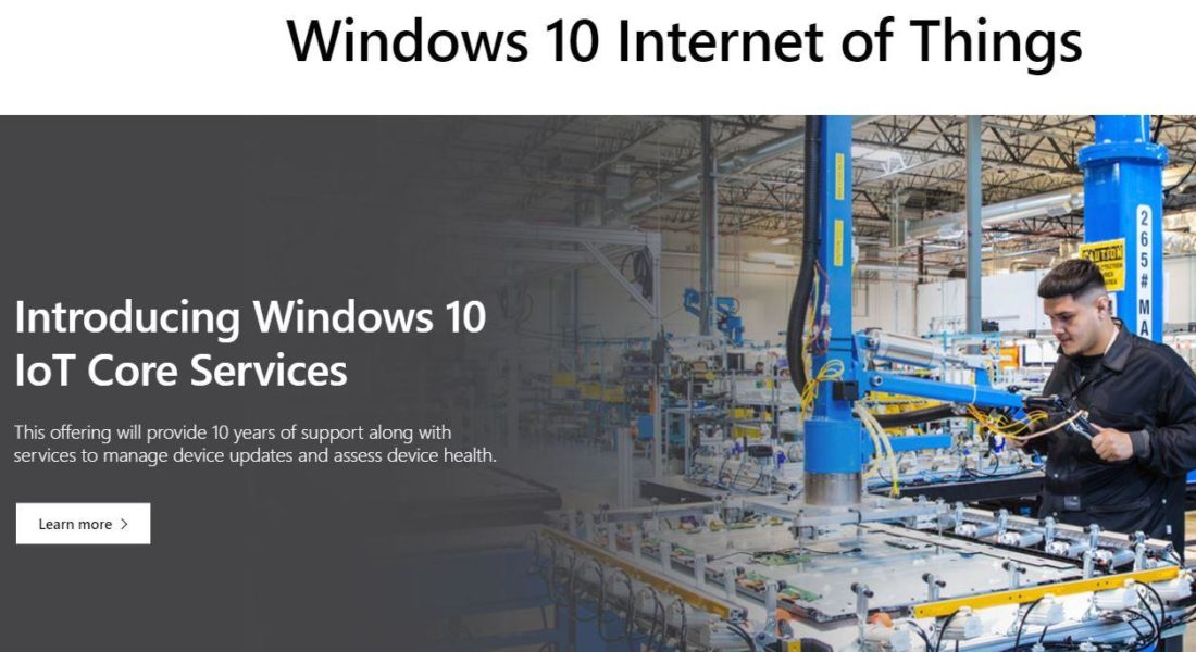 Windows 10 IoT in Industrial Environement